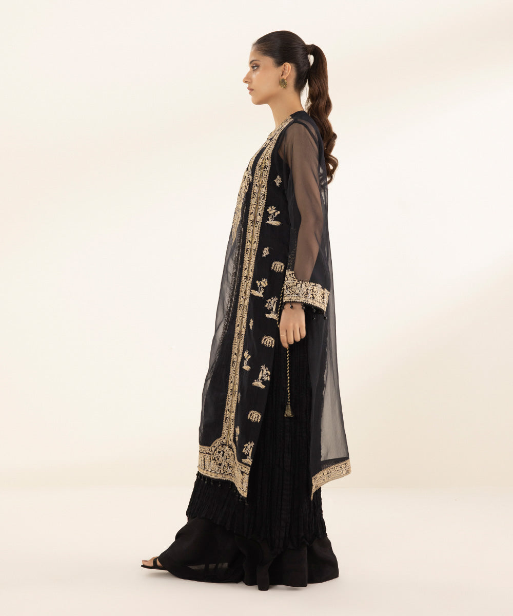 Sapphire - Embroidered Organza Shirt