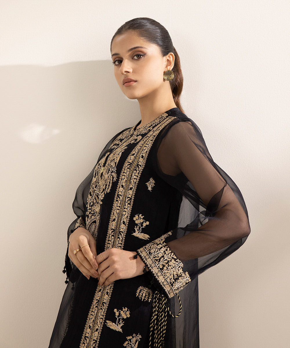 Sapphire - Embroidered Organza Shirt