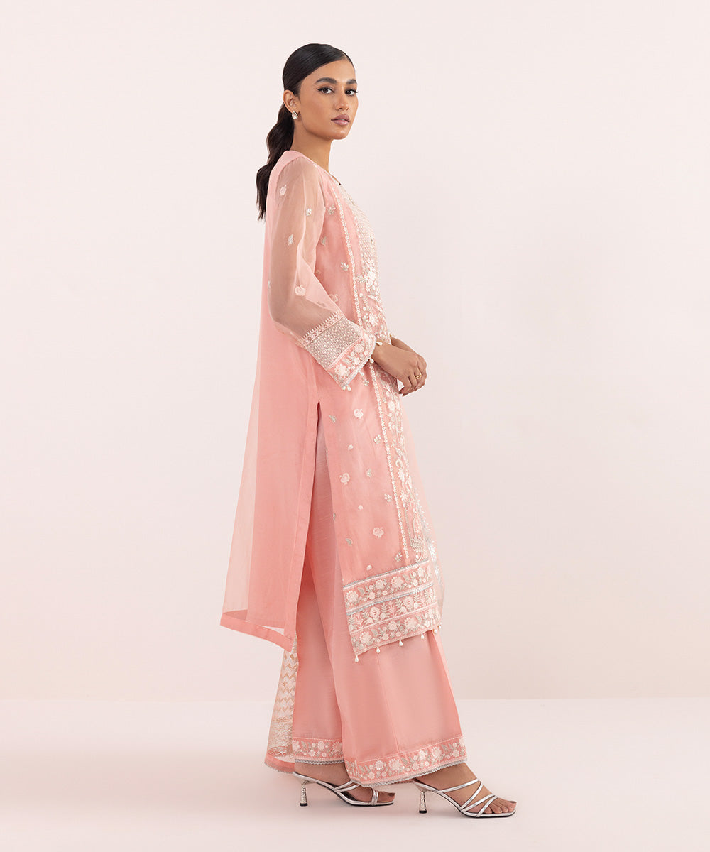 Sapphire - 3 Piece - Embroidered Organza Suit