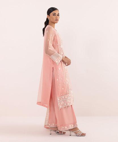 Sapphire - 3 Piece - Embroidered Organza Suit