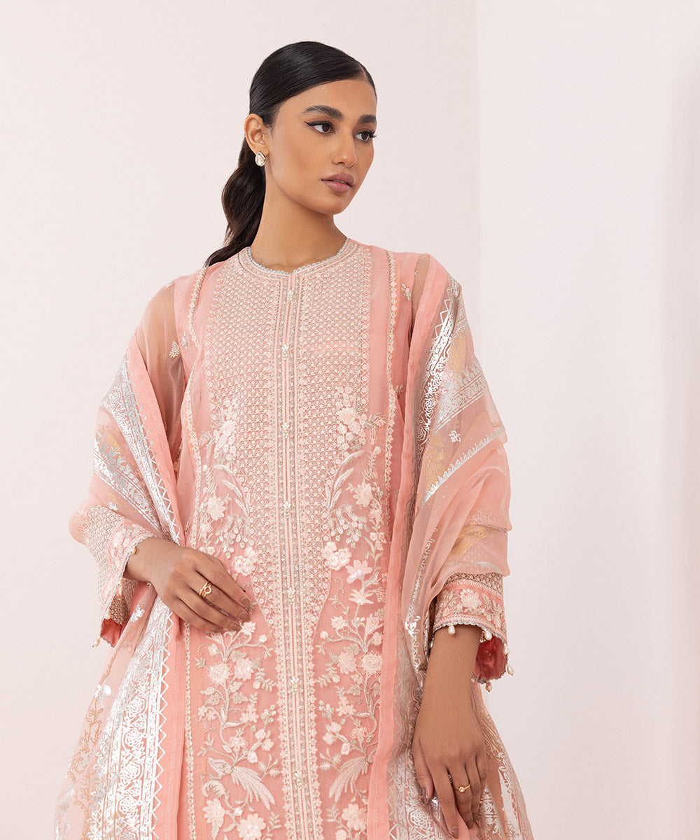 Sapphire - 3 Piece - Embroidered Organza Suit