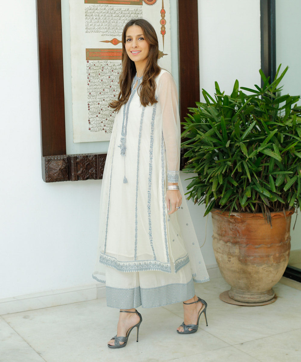 Sapphire - 3 Piece - Embroidered Net Suit