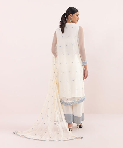Sapphire - 3 Piece - Embroidered Net Suit