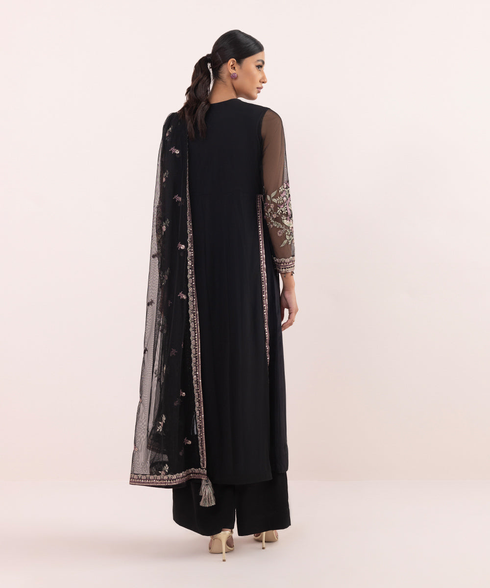 Sapphire - 2 Piece - Embroidered Net Suit