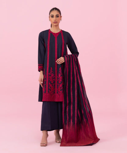 Sapphire - 2 Piece - Embroidered Raw Silk Suit