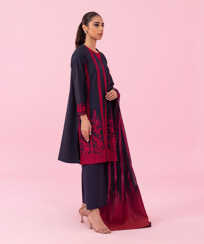 Sapphire - 2 Piece - Embroidered Raw Silk Suit