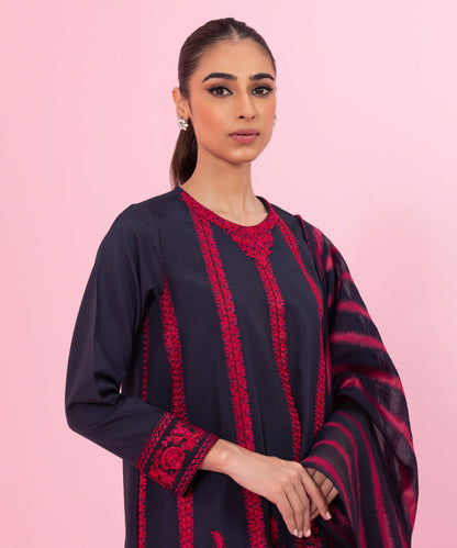 Sapphire - 2 Piece - Embroidered Raw Silk Suit