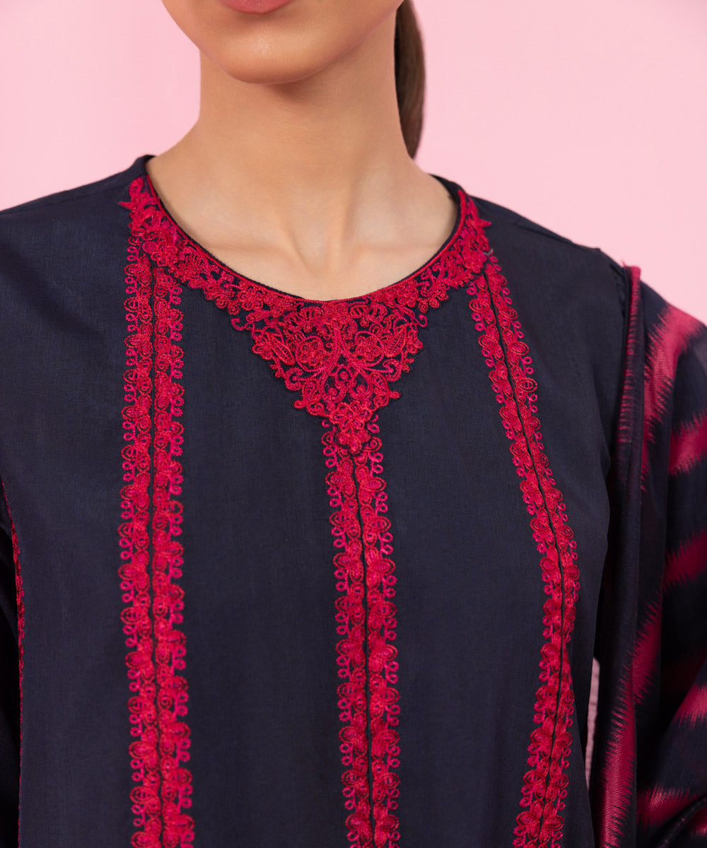 Sapphire - 2 Piece - Embroidered Raw Silk Suit