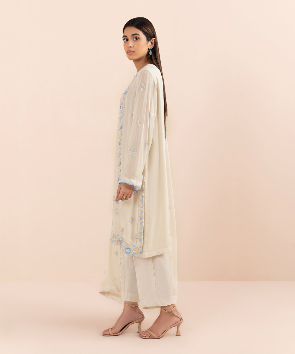 Sapphire - 3 Piece - Embroidered Chiffon Suit