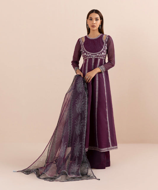 Sapphire - 3 Piece - Embroidered Karandi Suit