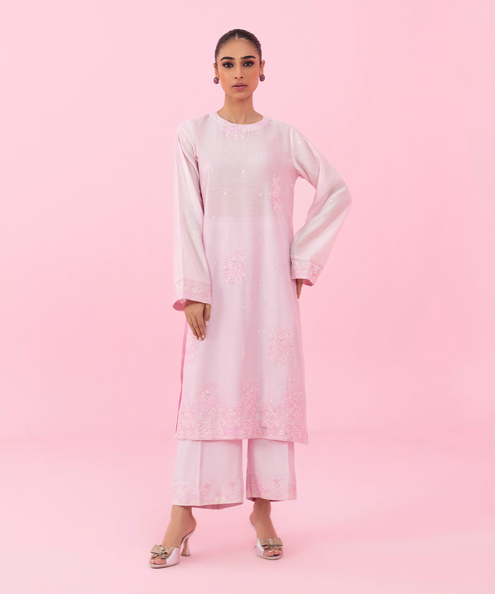 Sapphire - 2 Piece - Embroidered Raw Silk Suit