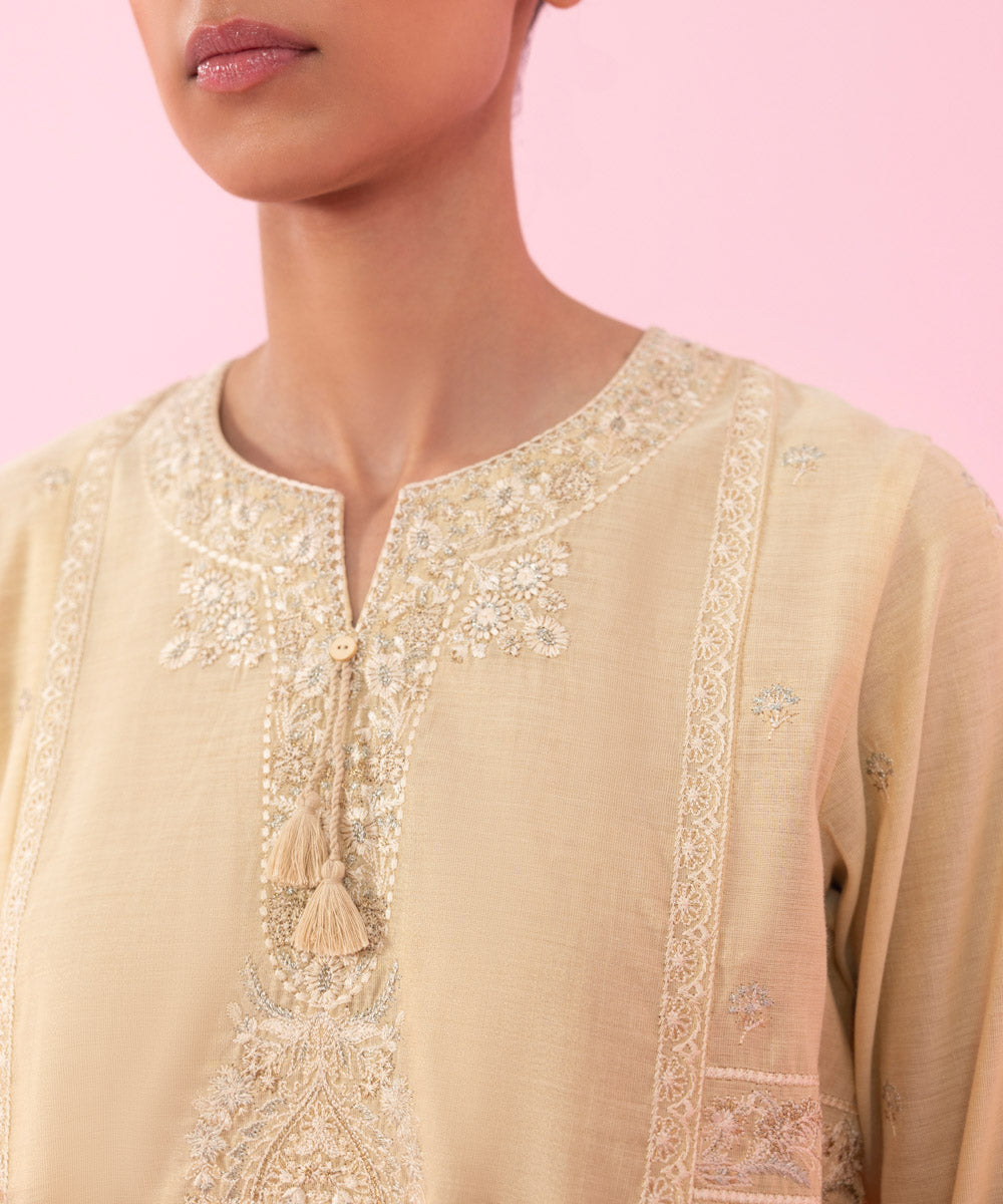 Sapphire - 2 Piece - Embroidered Raw Silk Suit