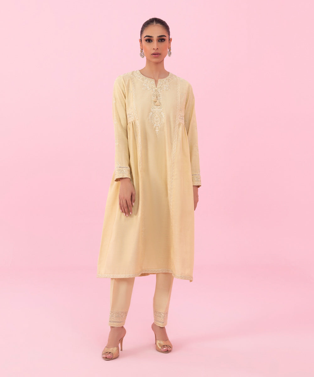 Sapphire - 2 Piece - Embroidered Raw Silk Suit