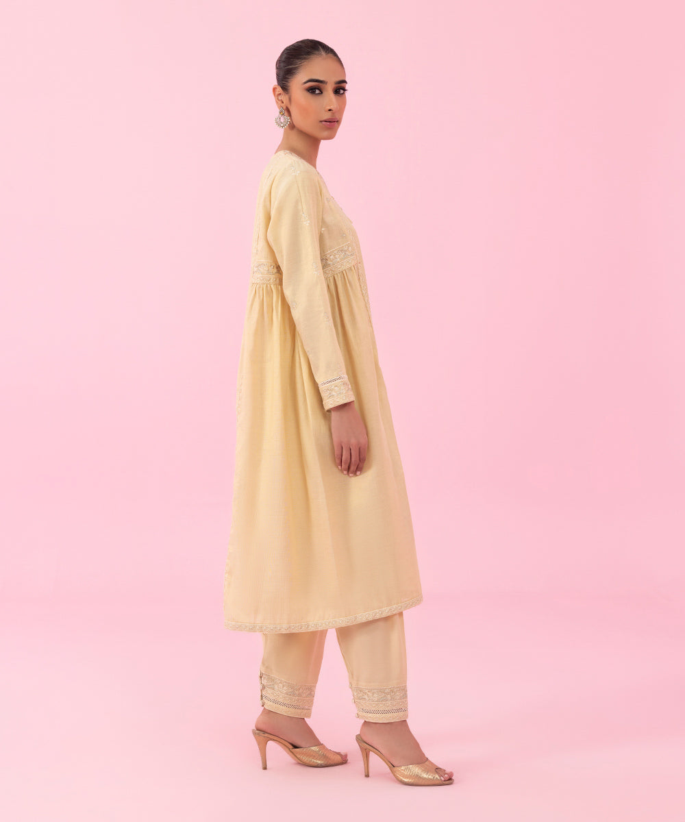 Sapphire - 2 Piece - Embroidered Raw Silk Suit
