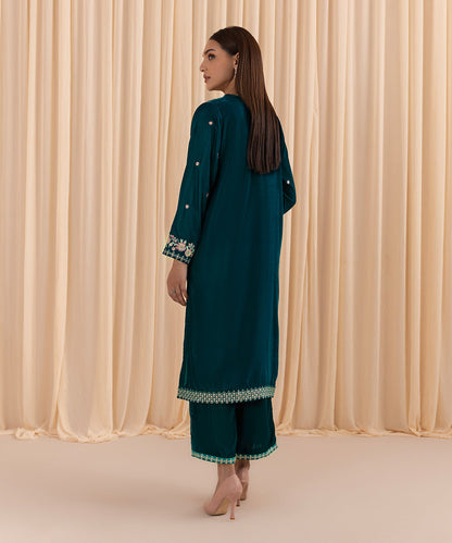 Sapphire - 2 Piece - Embroidered Velvet Suit