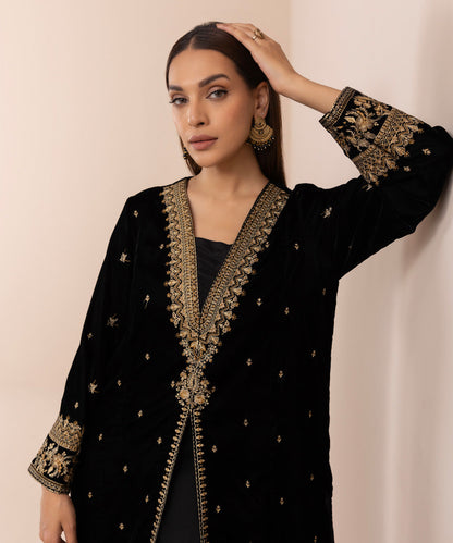 Sapphire - 2 Piece - Embroidered Velvet Suit