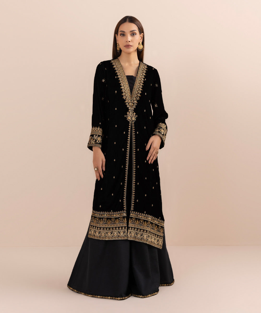 Sapphire - 2 Piece - Embroidered Velvet Suit