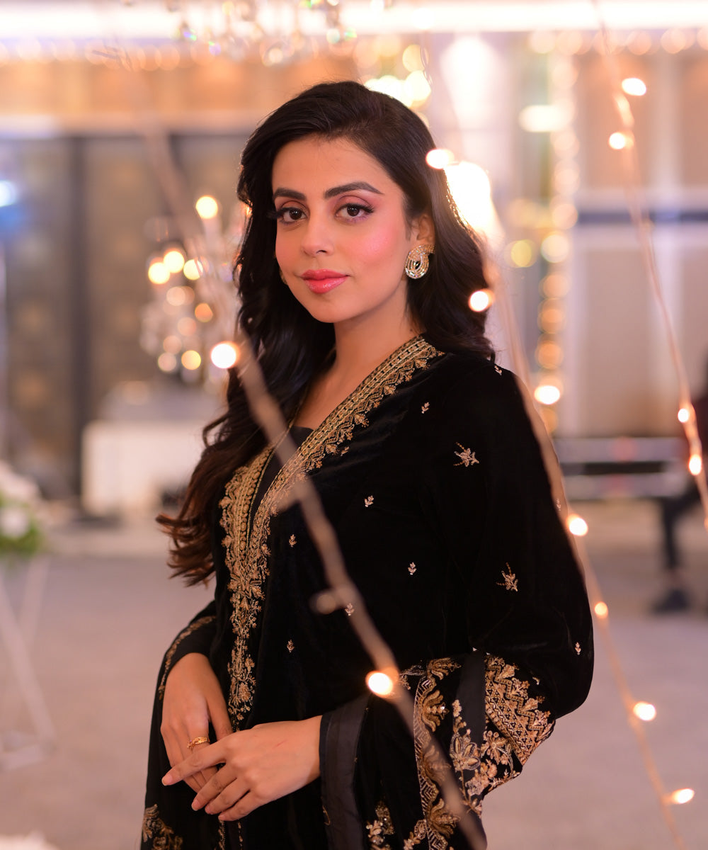 Sapphire - 2 Piece - Embroidered Velvet Suit