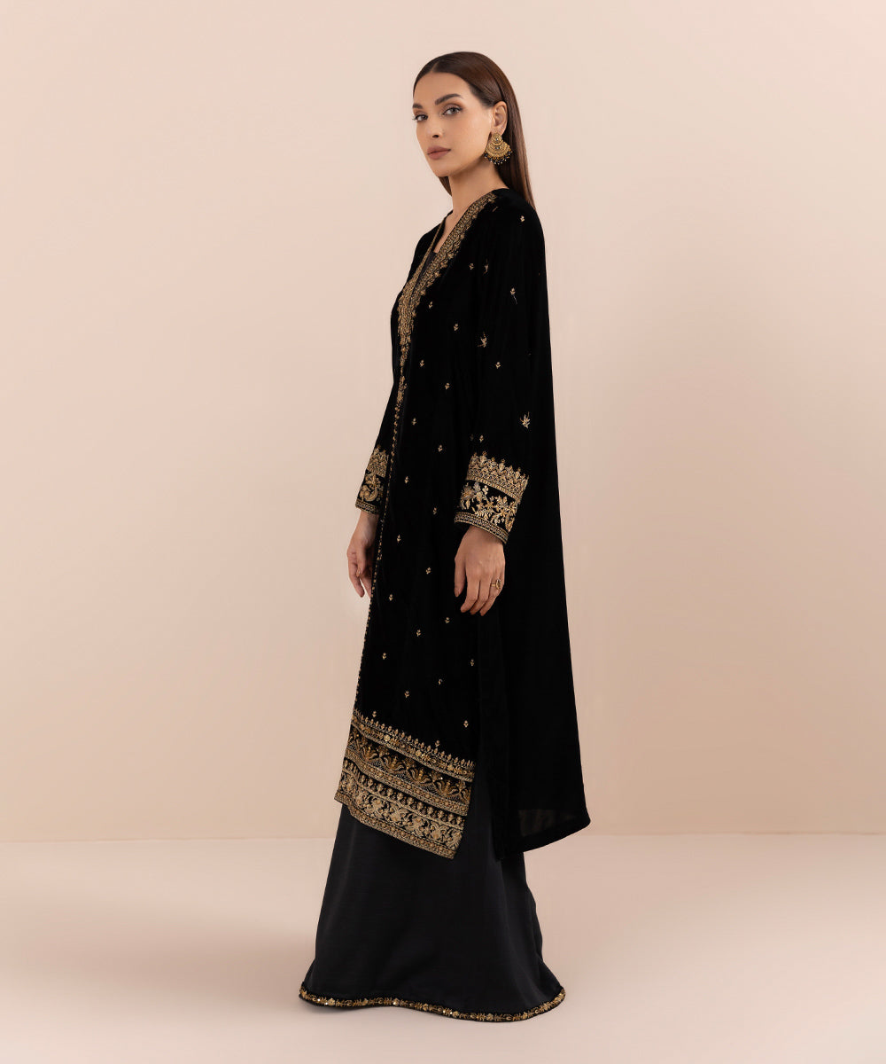 Sapphire - 2 Piece - Embroidered Velvet Suit