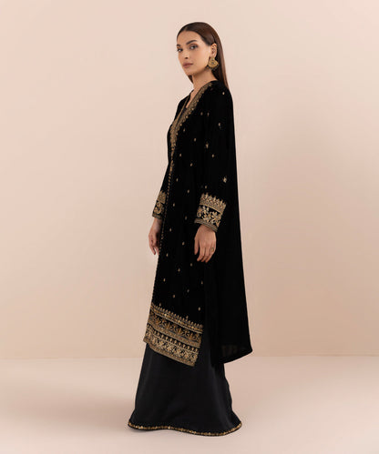 Sapphire - 2 Piece - Embroidered Velvet Suit