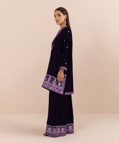 Sapphire - 2 Piece - Embroidered Velvet Suit