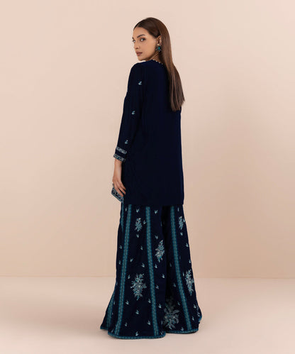 Sapphire - 2 Piece - Embroidered Velvet Suit