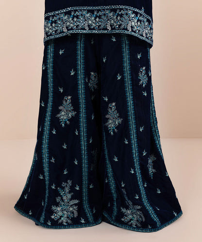 Sapphire - 2 Piece - Embroidered Velvet Suit