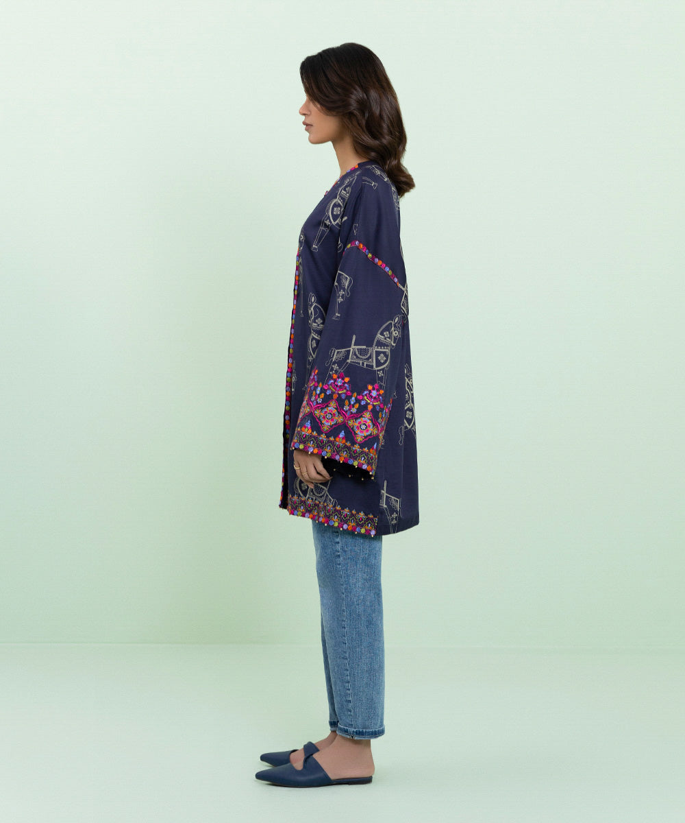 Sapphire - Embroidered Cotton Satin Jacket