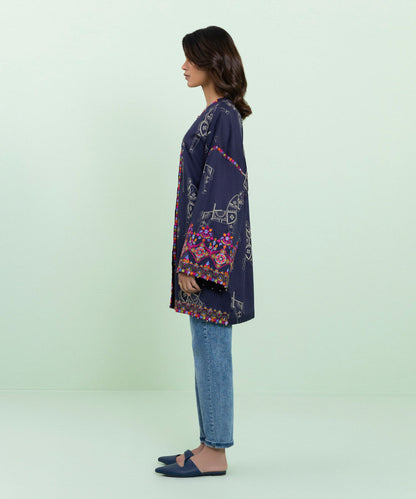 Sapphire - Embroidered Cotton Satin Jacket