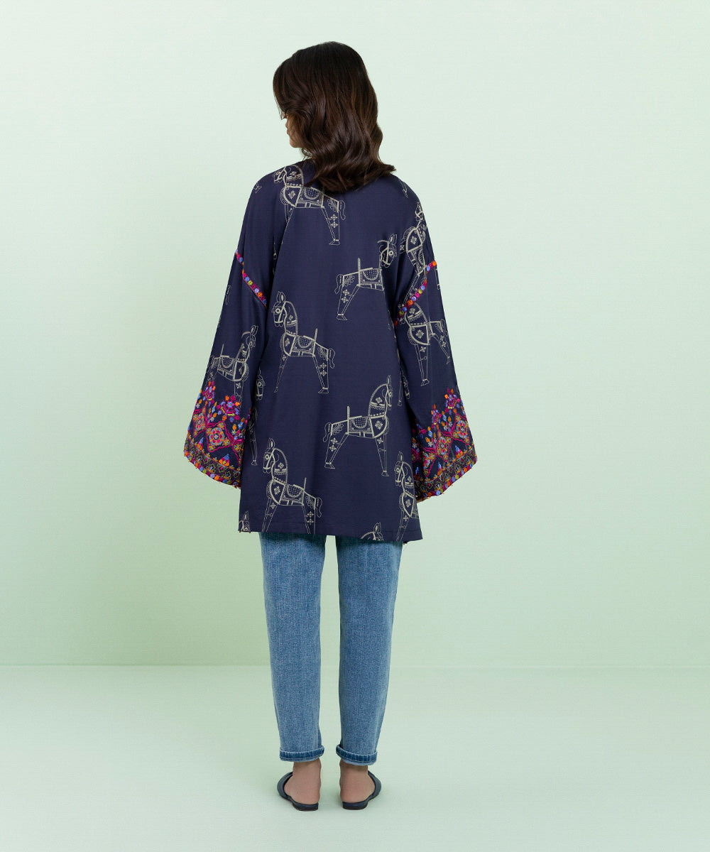 Sapphire - Embroidered Cotton Satin Jacket