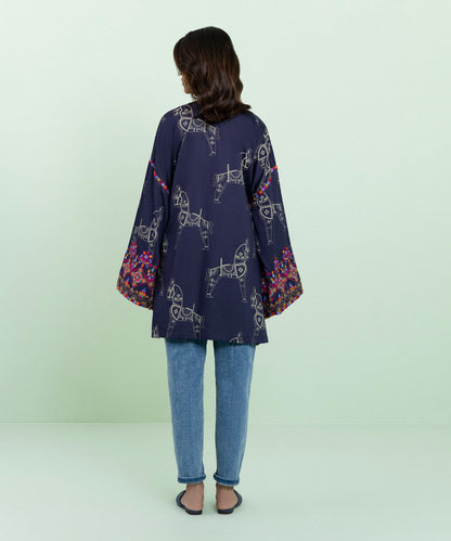 Sapphire - Embroidered Cotton Satin Jacket