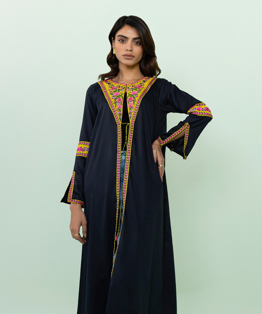 Sapphire - Embroidered Cotton Satin Jacket