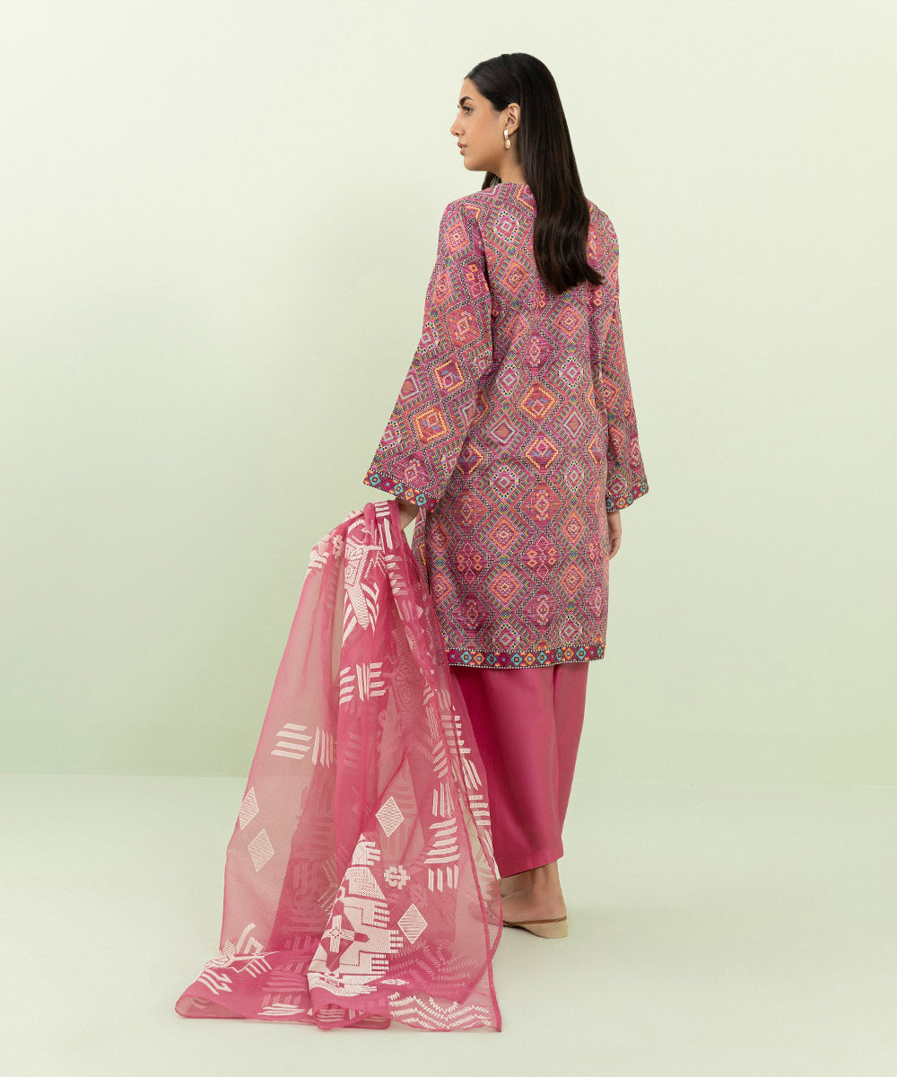 Sapphire - 3 Piece - Embroidered Cotton Satin Suit