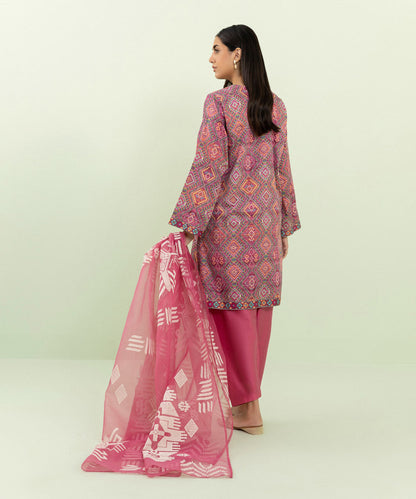 Sapphire - 3 Piece - Embroidered Cotton Satin Suit