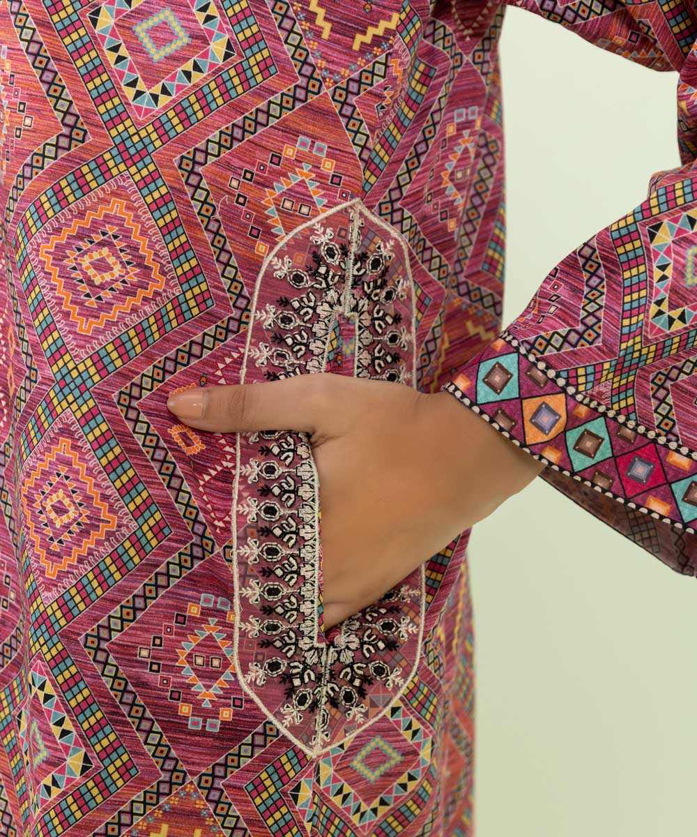 Sapphire - 3 Piece - Embroidered Cotton Satin Suit