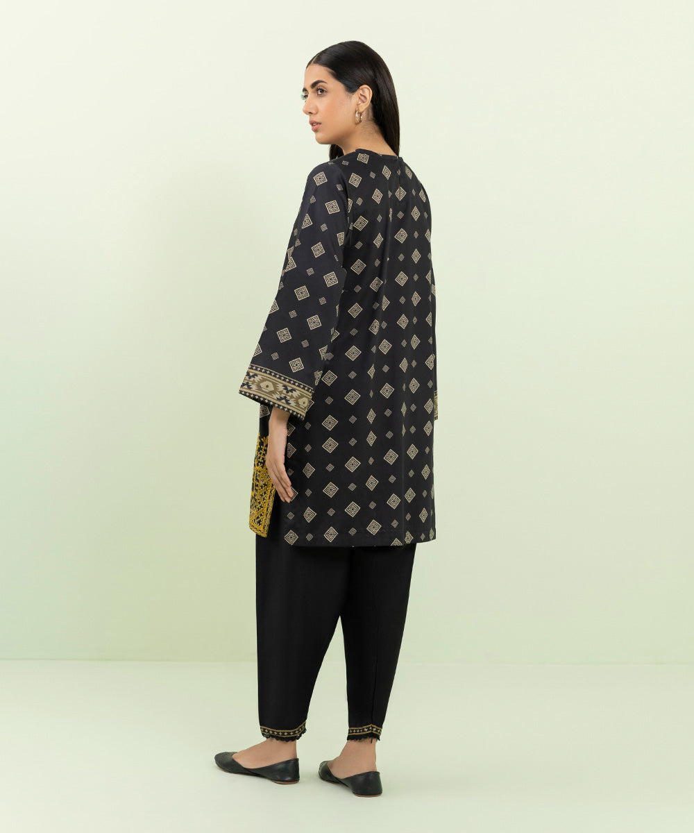 Sapphire - 2 Piece - Embroidered Cotton Satin Suit