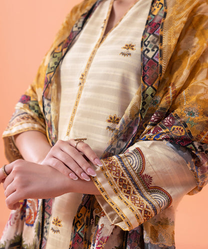 Sapphire - 2 Piece - Embroidered Cotton Suit