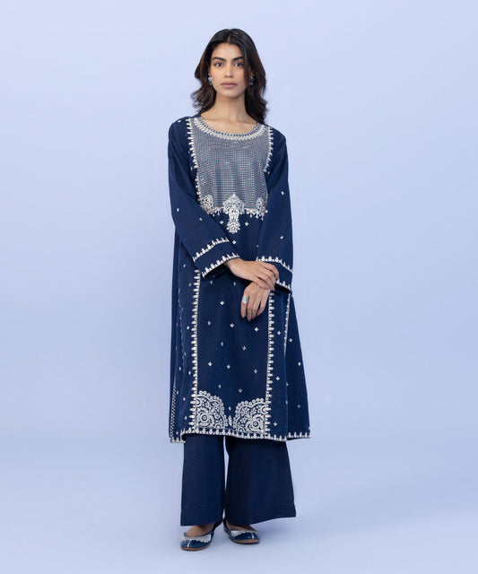 Sapphire - Embroidered Karandi Shirt