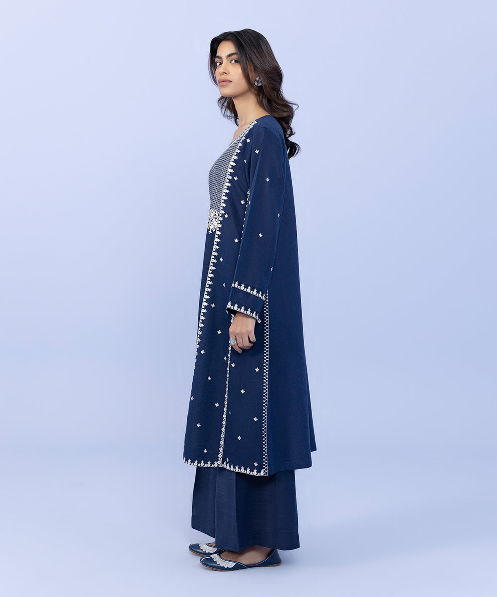 Sapphire - Embroidered Karandi Shirt