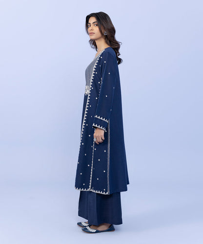 Sapphire - Embroidered Karandi Shirt