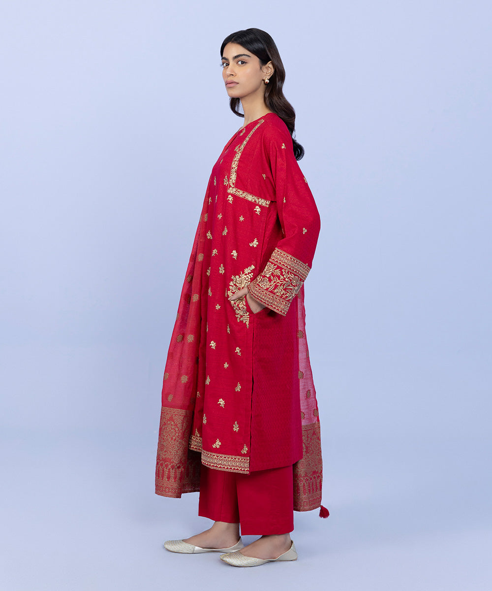 Sapphire - 3 Piece - Embroidered Jacquard Suit