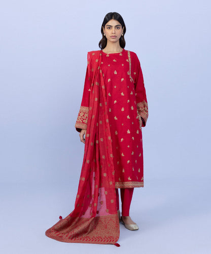 Sapphire - 3 Piece - Embroidered Jacquard Suit
