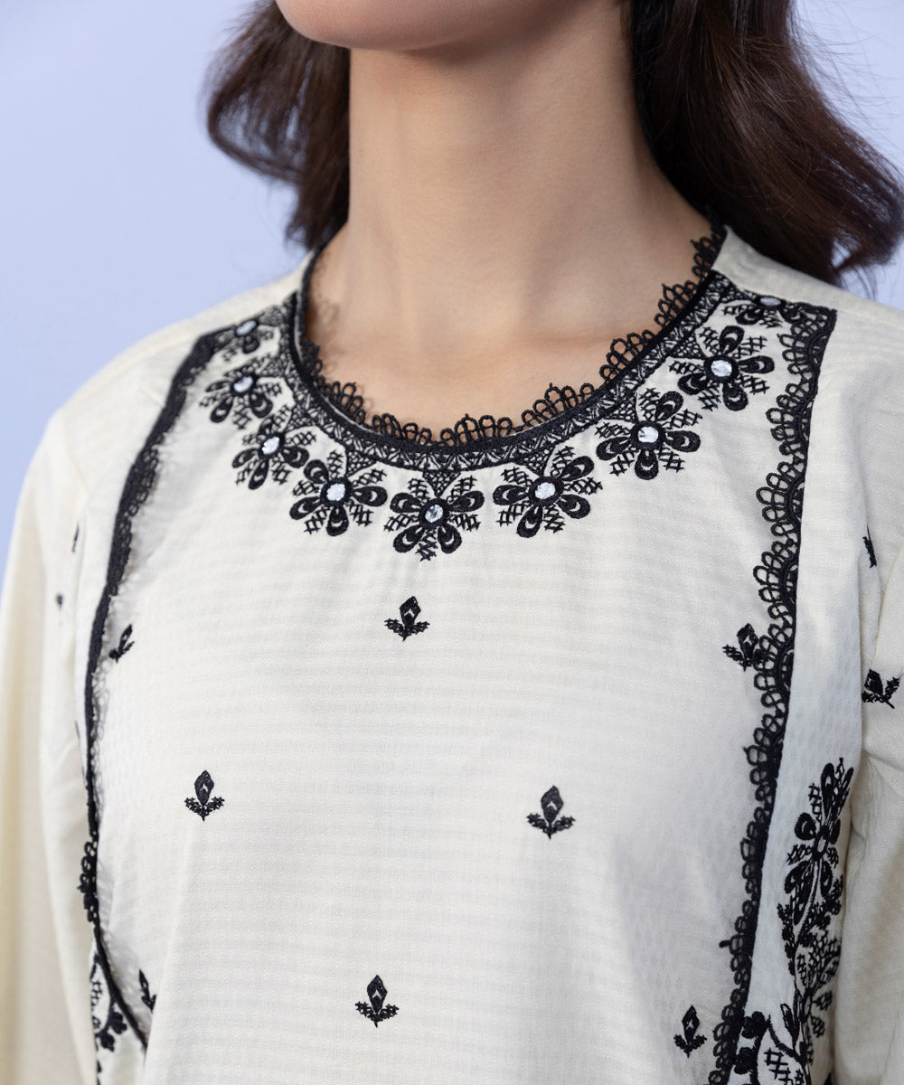 Sapphire - Embroidered Cotton Shirt