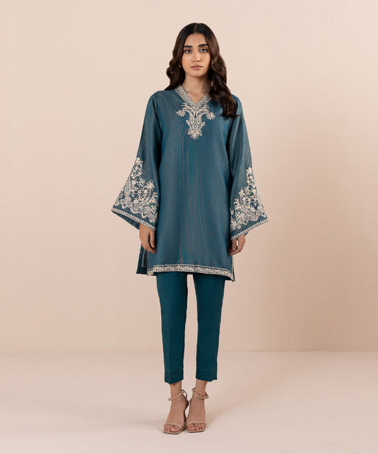 Sapphire - 2 Piece - Embroidered Jacquard Suit