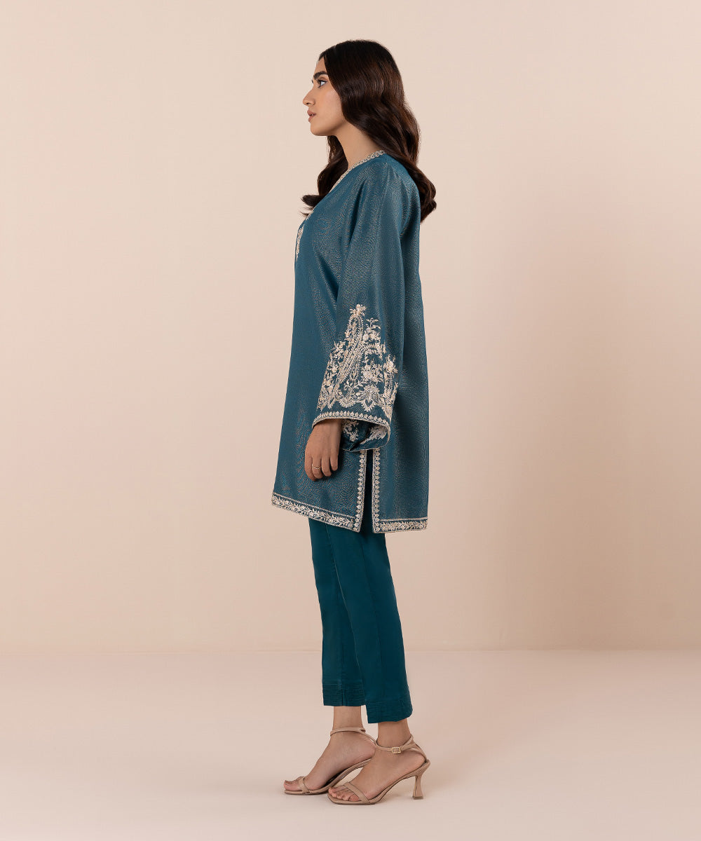 Sapphire - 2 Piece - Embroidered Jacquard Suit