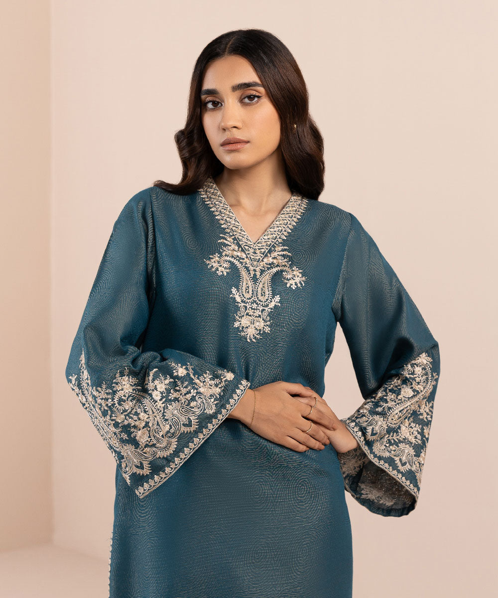 Sapphire - 2 Piece - Embroidered Jacquard Suit