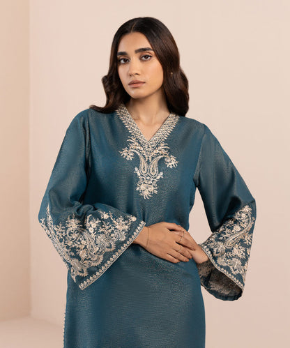 Sapphire - 2 Piece - Embroidered Jacquard Suit