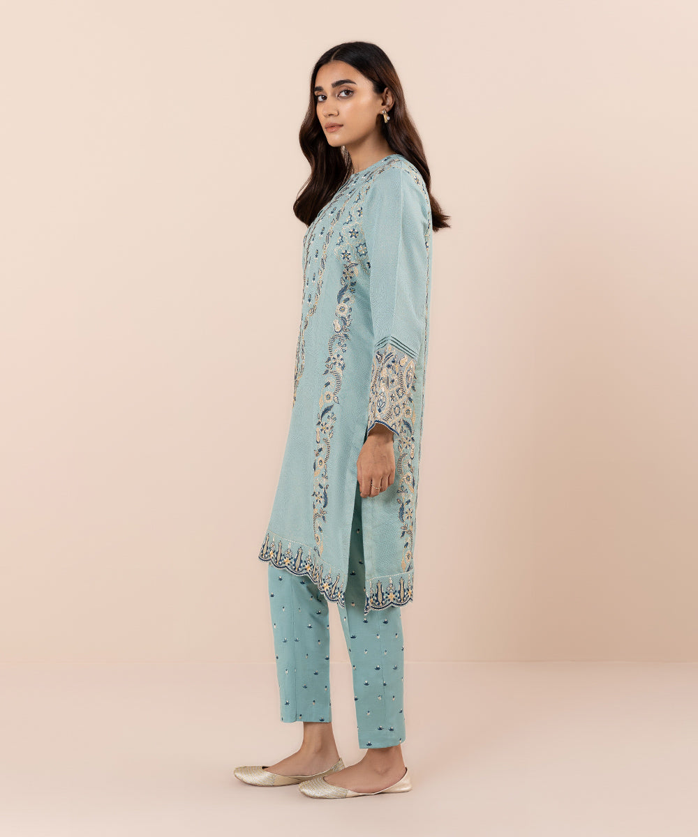 Sapphire - 2 Piece - Embroidered Jacquard Suit