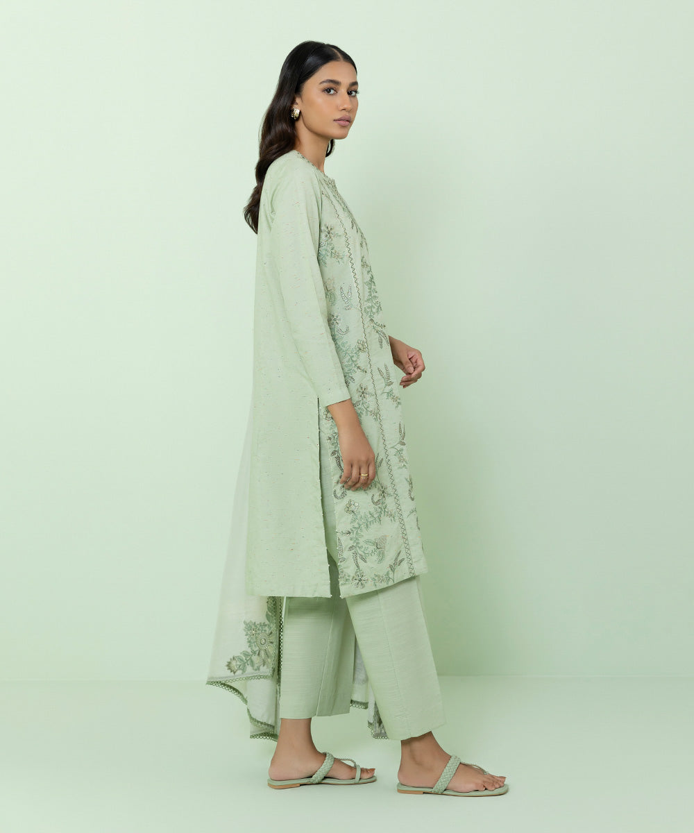 Sapphire - 3 Piece - Embroidered Multi Neps Suit