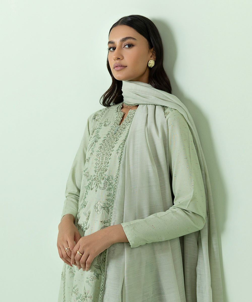 Sapphire - 3 Piece - Embroidered Multi Neps Suit